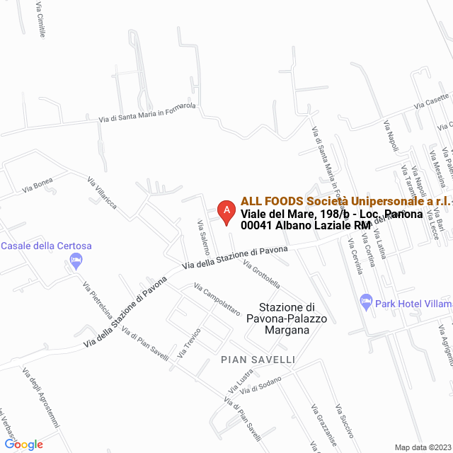 apri la mappa di ALL FOODS Società Unipersonale a r.l.