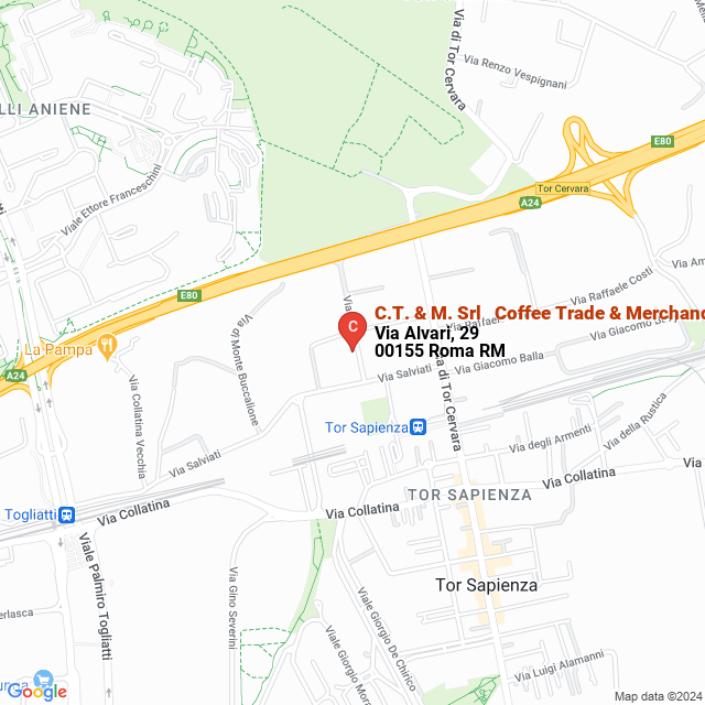 apri la mappa di C.T. & M. Srl - Coffee Trade & Merchandising