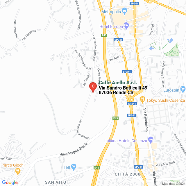 apri la mappa di Caffè Aiello S.r.l.