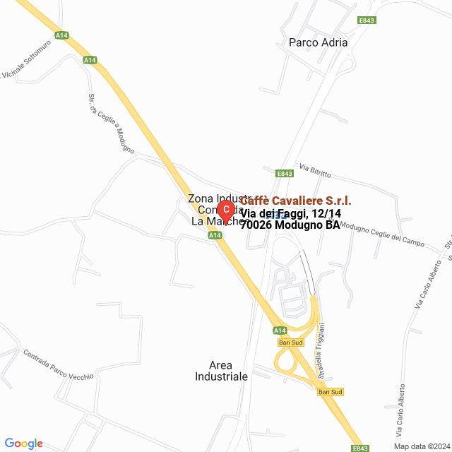 apri la mappa di Caffè Cavaliere S.r.l.