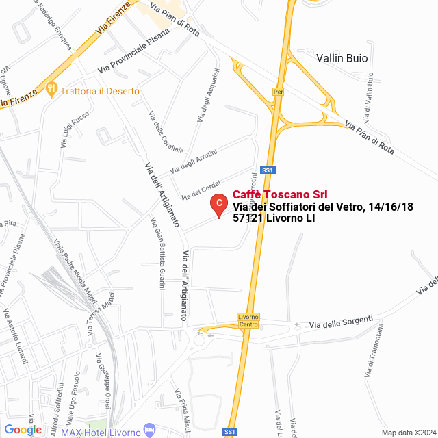 apri la mappa di Caffè Toscano Srl