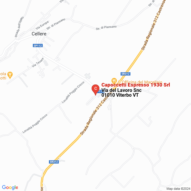 apri la mappa di Capoccetti Espresso 1930 Srl
