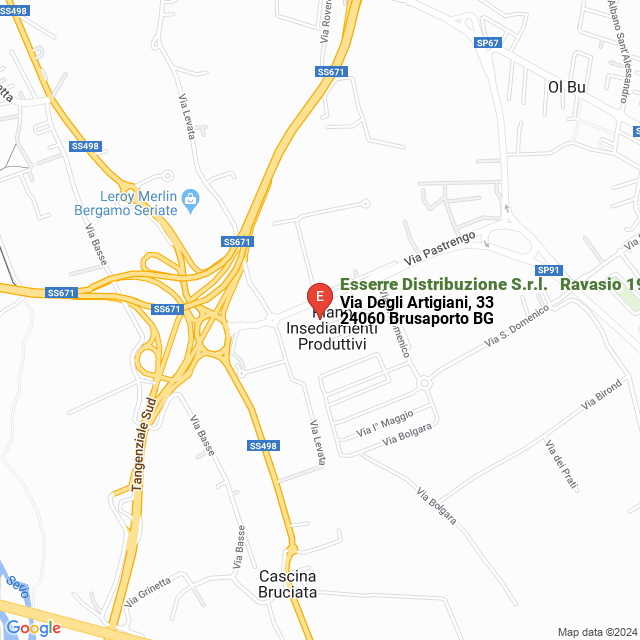 apri la mappa di Esserre Distribuzione S.r.l. - Ravasio 1926 S.r.l.