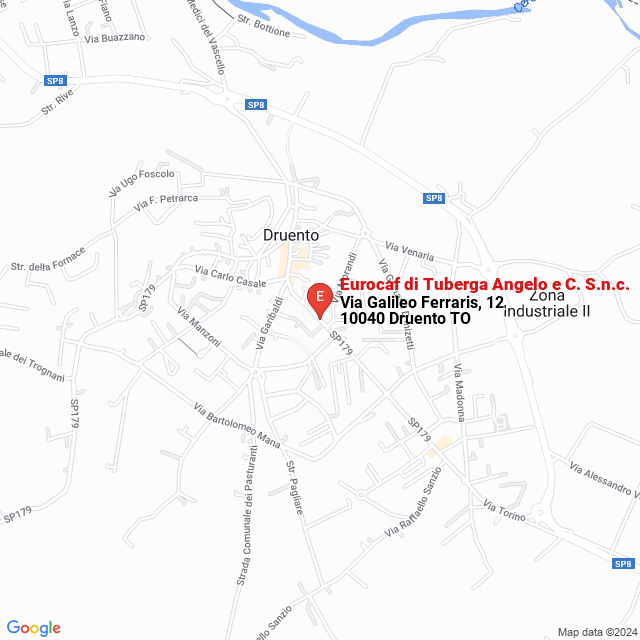 apri la mappa di Eurocaf di Tuberga Angelo e C. S.n.c.