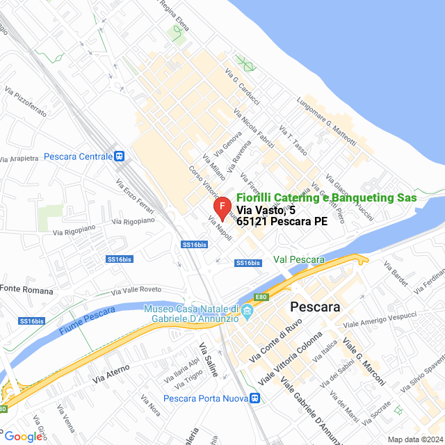 apri la mappa di Fiorilli Catering e Banqueting Sas