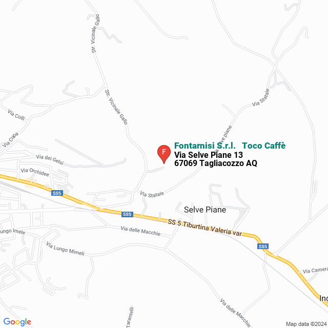 apri la mappa di Fontarnisi S.r.l. - Toco Caffè