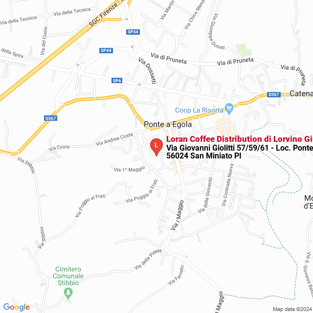 apri la mappa di Loran Coffee Distribution di Lorvino Giuseppe