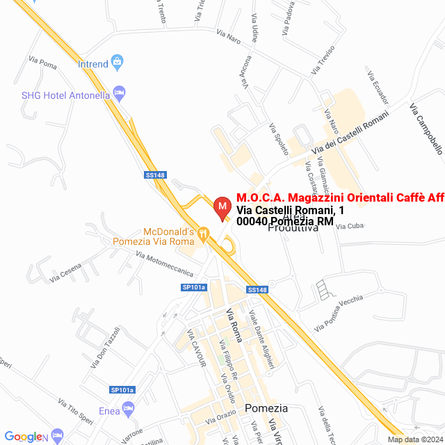 apri la mappa di M.O.C.A. Magazzini Orientali Caffè Affini S.r.l.
