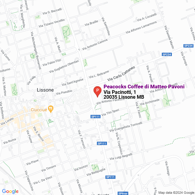 apri la mappa di Peacocks Coffee di Matteo Pavoni