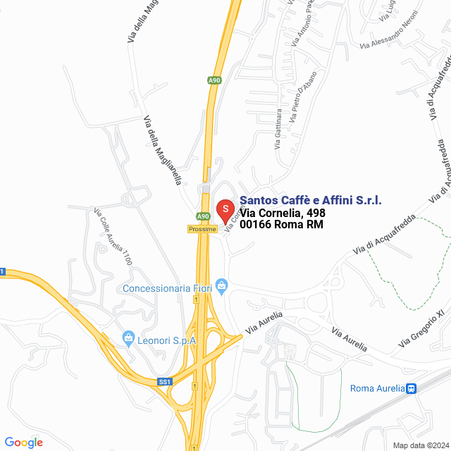 apri la mappa di Santos Caffè e Affini S.r.l.
