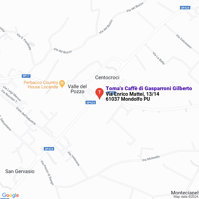 apri la mappa di Toma‘s Caffè di Gasparroni Gilberto