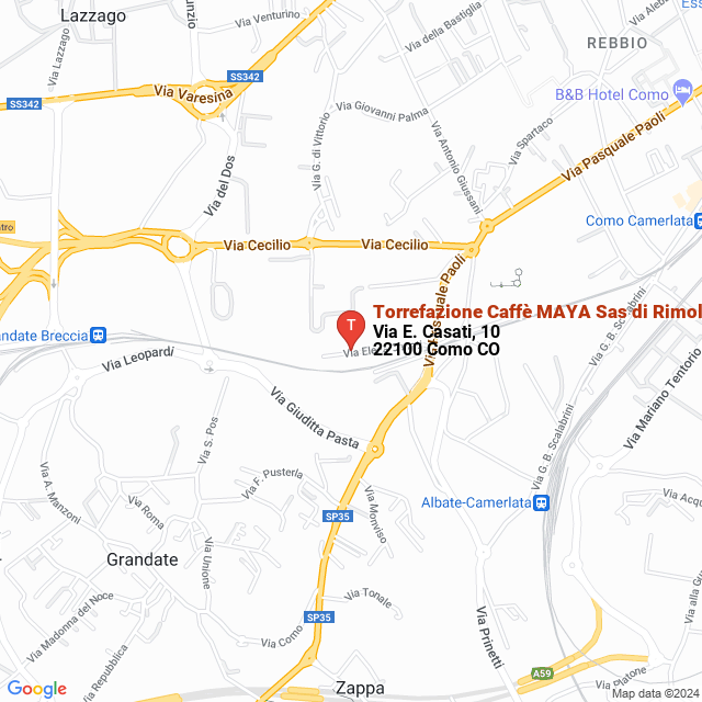 apri la mappa di Torrefazione Caffè MAYA Sas di Rimoldi D. & C.