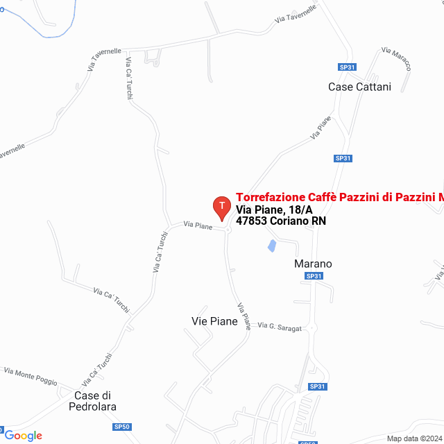 apri la mappa di Torrefazione Caffè Pazzini di Pazzini Massimo