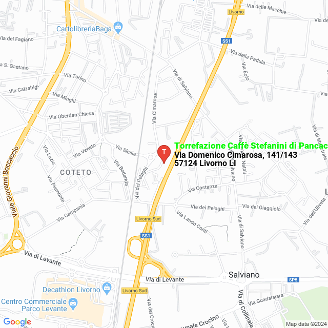 apri la mappa di Torrefazione Caffè Stefanini di Pancaccini Massimiliano