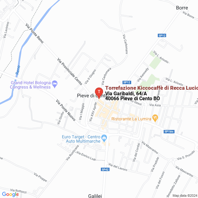 apri la mappa di Torrefazione Kiccocaffè di Recca Lucio