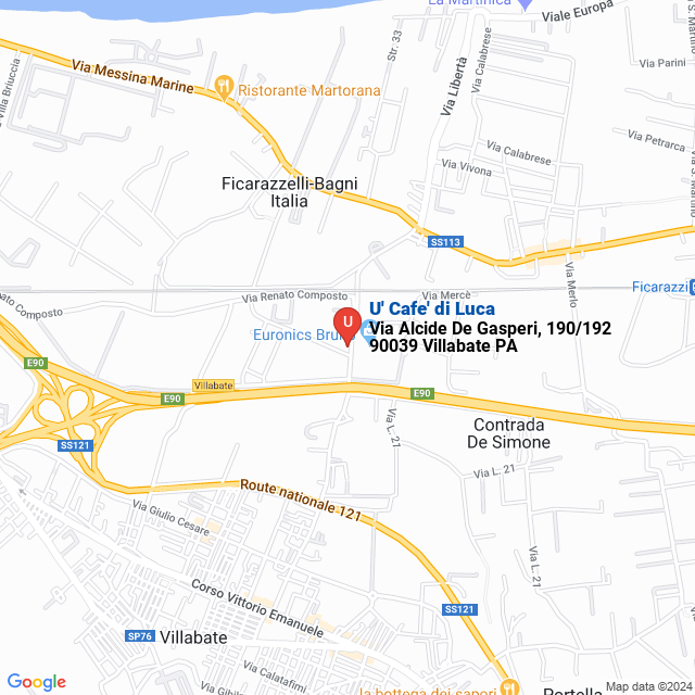 apri la mappa di U‘ Cafe‘ di Luca